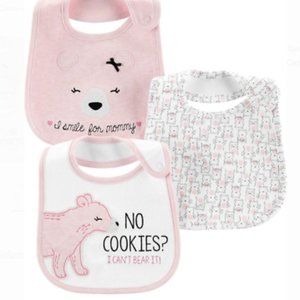 Carter's Baby Girl Water Resistant 3 Pack Bibs